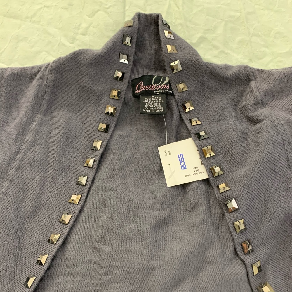 Grey coverup, short cardigan
